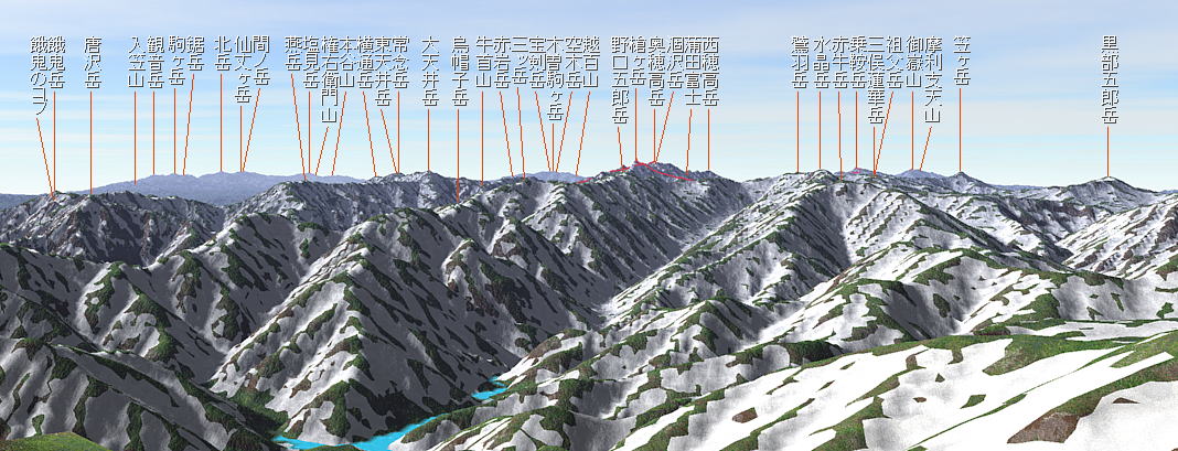 創楽 5月残雪期の立山・登山 雪の大谷（詳細）雄山からの景観