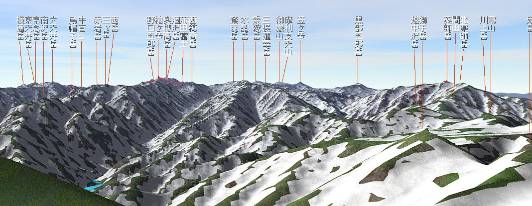 創楽 5月残雪期の立山・登山 雪の大谷（詳細）雄山からの景観