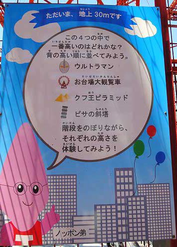 東京タワー昇り階段よりノッポン兄弟標識2