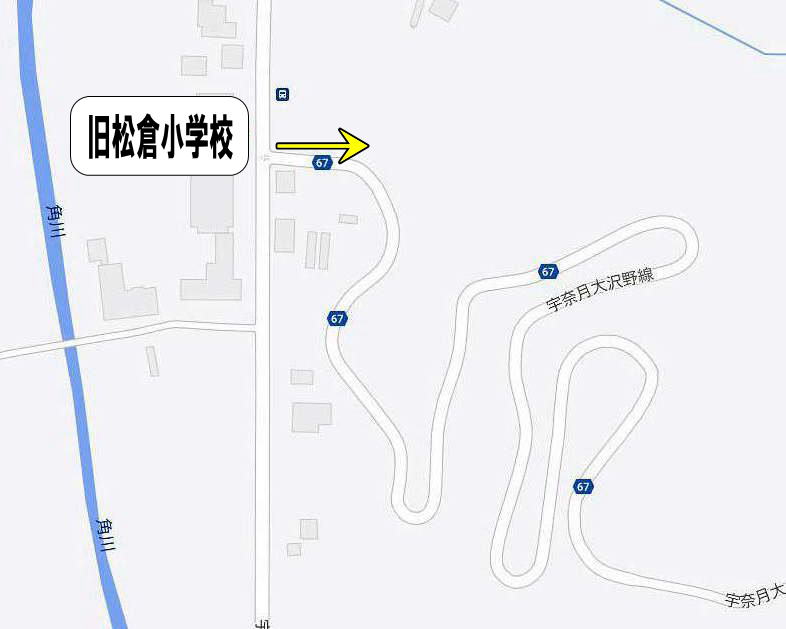 写真による富山県道67号線より松倉小学校前詳細マップ