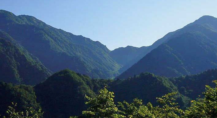東小糸谷コースから見るブナクラ谷・赤谷山