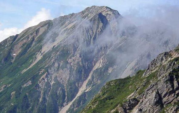 八峰キレットルート紹介よりキレットから見える五龍岳