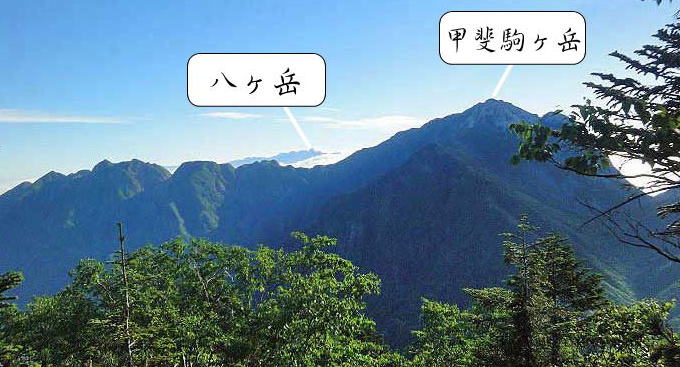 写真によるルート紹介より甲斐駒ヶ岳の景観