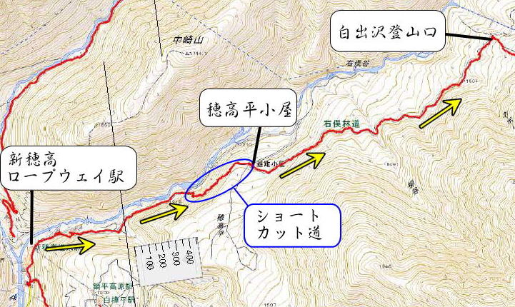 右俣林道マップ図