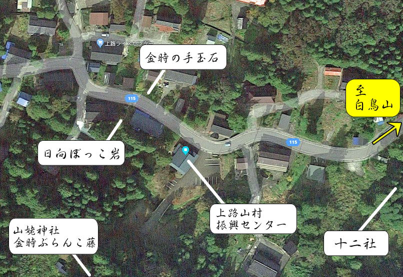 山姥伝説縁の地マップ図