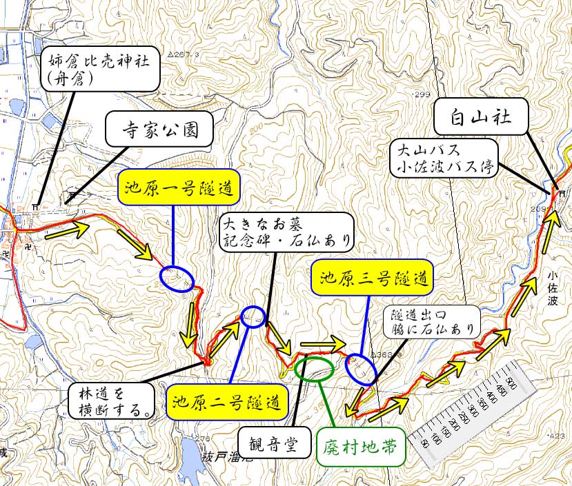 県道67号線　寺家トンネル区間マップ