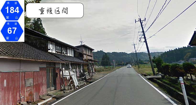 富山県道67号線より文珠寺住宅街を走る。