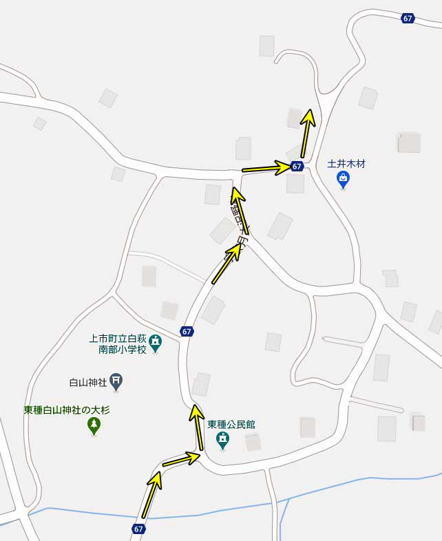 富山県道67号線写真による紹介より東種詳細マップ
